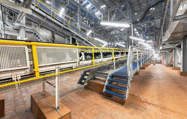 Giant industrial conveyor for chemicals and Ammonium nitrate at a chemical plant