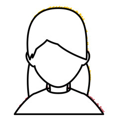 young woman avatar character vector illustration design