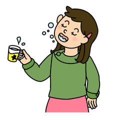 うがいをする女の子