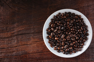 coffee cup on wood table