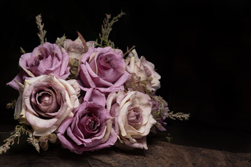 Still life photography with purple rose