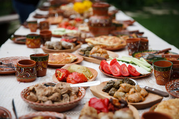 table with homemade moldavian food 