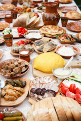table with homemade moldavian food 