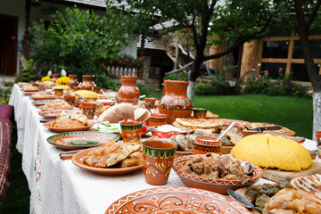 table with homemade moldavian food 
