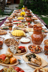 table with homemade moldavian food 