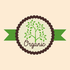 Fototapeta premium organic product guaranteed seal vector illustration design