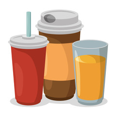 set drinks isolated icons vector illustration design