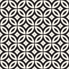 Vector Seamless Geometric Rounded Lines Pattern. Abstract Geometric Background Design