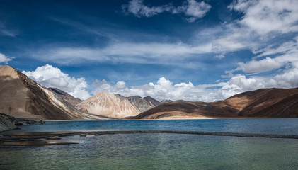 Obraz na płótnie Canvas Mountains and Pangong Lake, Leh Ladakh , India