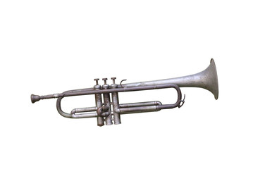 Plakat trumpet on white background with clipping path.