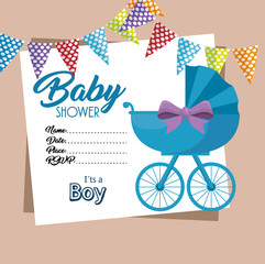 baby shower invitation card vector illustration design