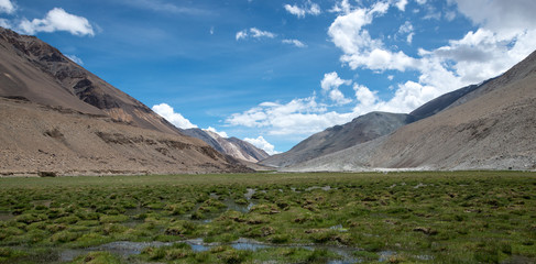 Fototapeta na wymiar View of Mountain Range Landscape, Leh Ladakh , India