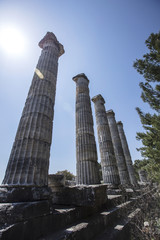 Fototapeta na wymiar Ruins of the ancient city of Priene, Turkey