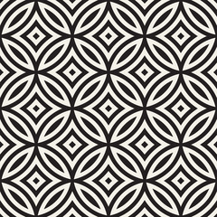 Vector Seamless Geometric Rounded Lines Pattern. Abstract Geometric Background Design