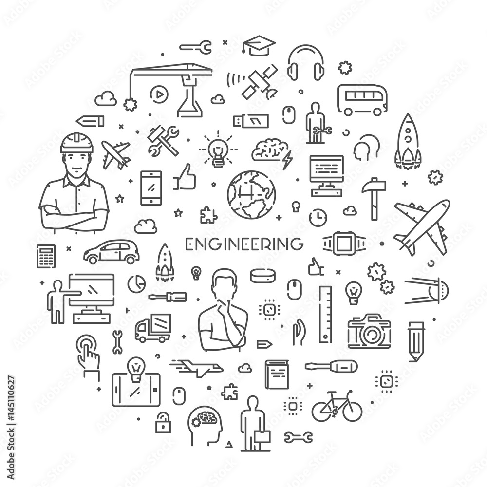 Poster round line web concept for engineering