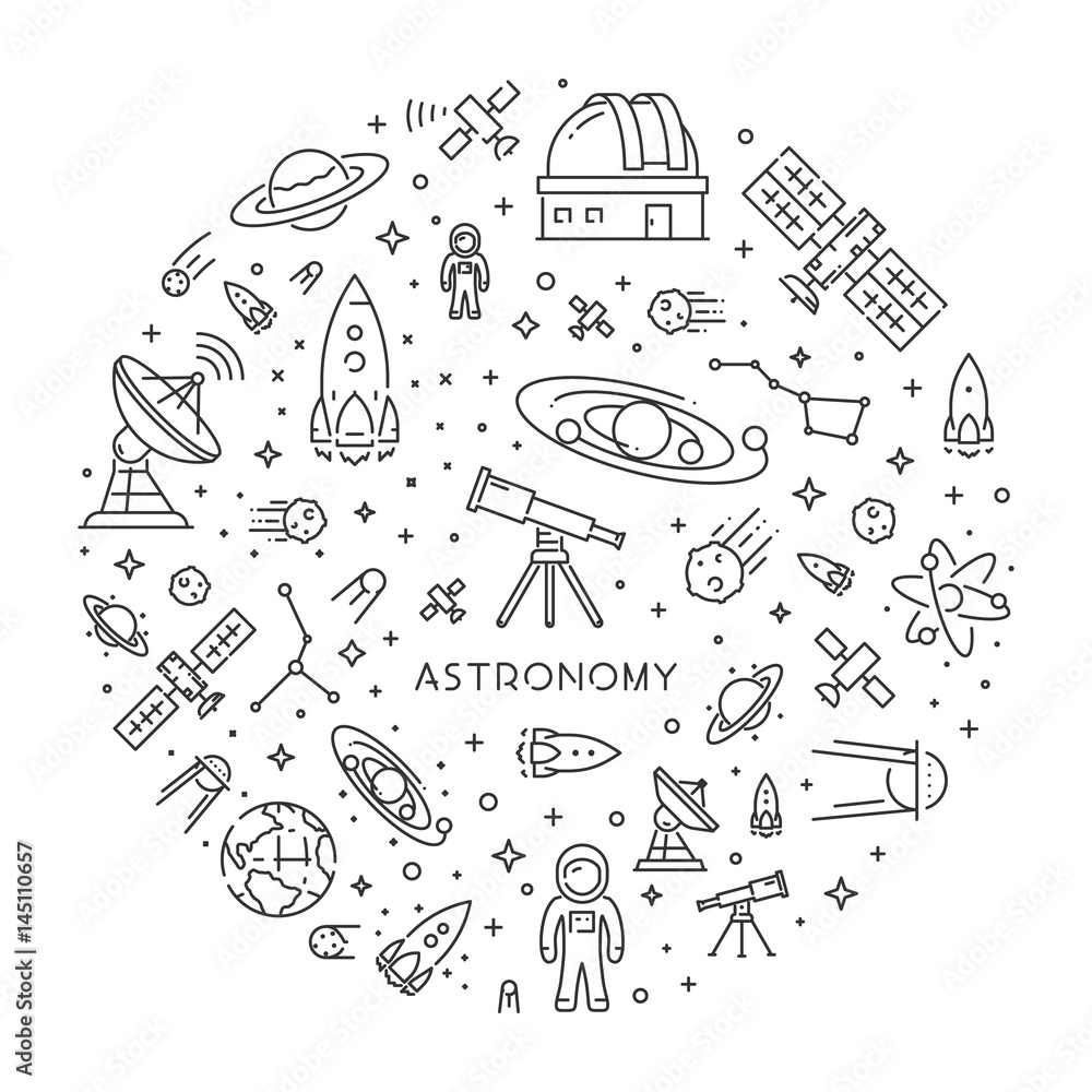 Canvas Prints round line web concept for astronomy