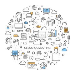 Round line concept of cloud computing