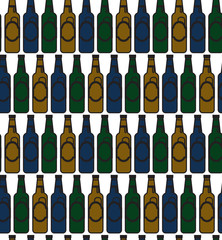 Bar Bottle Seamless Style of modern art and geometry bottle beer.