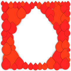 Vector concept of World Blood Donor Day, 14 June 2017. Large blood drop formed by a lot of red drops with soft shadow