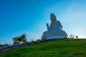 Wat Huai Pla Kung (Temple) in Chiang Rai,Thailand.APR 20,2017 Wat Huai Pla Kung temple the pagoda in Chinese style in Chiangrai province of Thailand.well known wordwide.