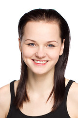 portrait of attractive teenage girl in black dress