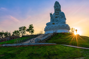 Wat Huai Pla Kung (Temple) in Chiang Rai,Thailand.APR 20,2017 Wat Huai Pla Kung temple the pagoda in Chinese style in Chiangrai province of Thailand.well known wordwide.