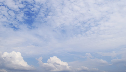 Fototapeta premium Blue sky with white clouds background in cloudy day