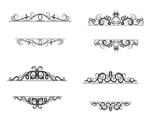 Vintage vector swirl frame set