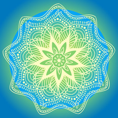 Decorative floral round mandala. Vector illustration