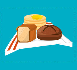 pas slice bread and breakfast food vector illustration eps 10