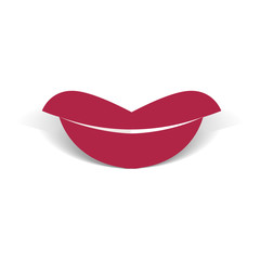 Woman s lips flat style icon. Vector illustration