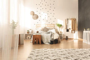 Trendy bedroom interior