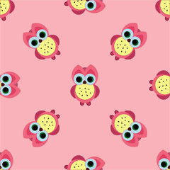 seamless cute owl pattern vector illustration