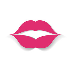Woman s lips flat style icon. Vector illustration