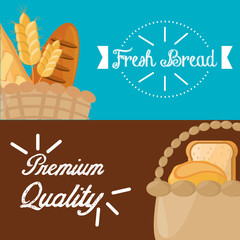 poster fresh bread premium quality design vector illustration eps 10