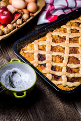 Phase baking apple cake from Grandma.