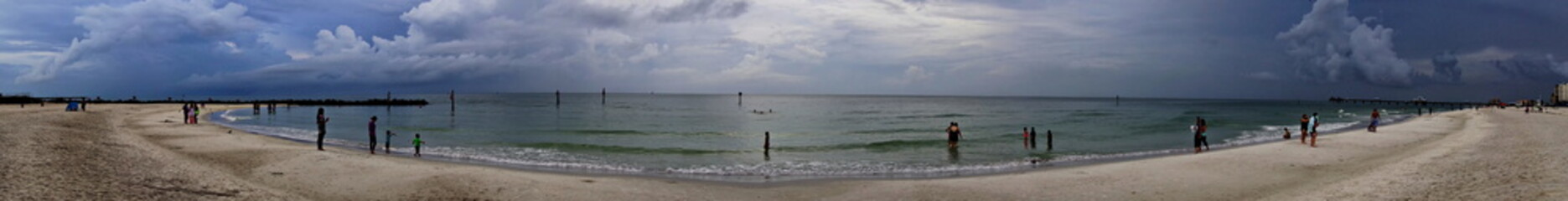 Panorama of the beach at Clearwater Florida