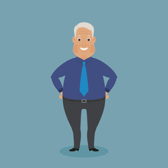 Smiling dressed up grandparent