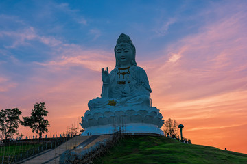Wat Huai Pla Kung (Temple) in Chiang Rai,Thailand.APR 20,2017 Wat Huai Pla Kung temple the pagoda in Chinese style in Chiangrai province of Thailand.well known wordwide.