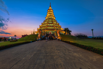 Wat Huai Pla Kung (Temple) in Chiang Rai,Thailand.APR 20,2017 Wat Huai Pla Kung temple the pagoda in Chinese style in Chiangrai province of Thailand.well known wordwide.