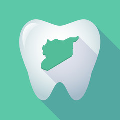 Long shadow tooth with  the map of Syria
