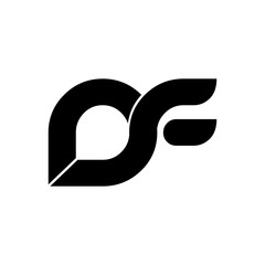 Initial Letter DF NF Rounded Lowercase Logo