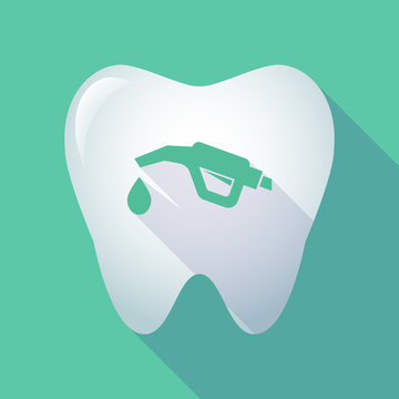 Long shadow tooth with  a gas hose icon