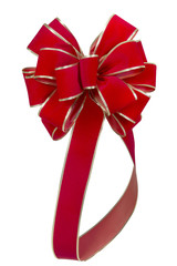 Red bow isolated on white