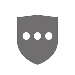 Isolated shield with  an ellipsis orthographic sign