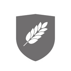 Isolated shield with  a wheat plant icon