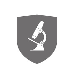 Isolated shield with  a microscope icon