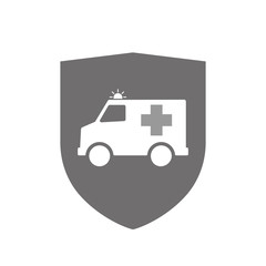 Isolated shield with  an ambulance icon