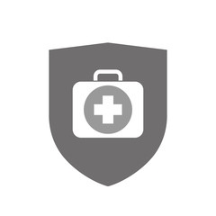 Isolated shield with  a first aid kit icon