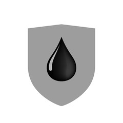 Isolated shield with  an oil drop icon